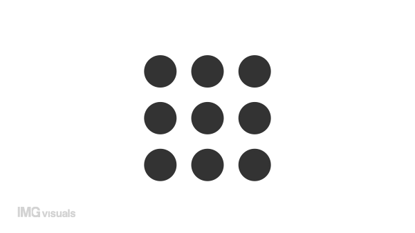 Animated disappearing dots loader. Missing circles. Simple black and white loading icon. 4K video footage with alpha channel transparency. Wait-animation progress indicator for web UI design