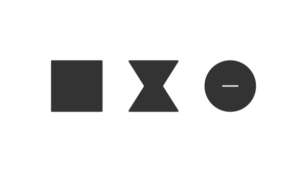 Animated multiple shapes loader. Rotating figures. Simple black and white loading icon. 4K video footage with alpha channel transparency. Wait-animation progress indicator for web UI design