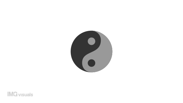 Animated spinning yin yang loader. Energies balance. Simple black and white loading icon. 4K video footage with alpha channel transparency. Wait-animation progress indicator for web UI design