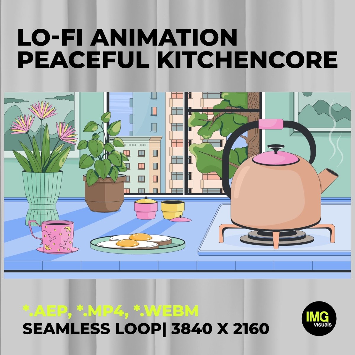 Designed for TikTok & Instagram reel creators, Twitch streamers, web designers and Lo-Fi music artists, it’s perfect for giving your gaming room, channel, or live stream a unique and nostalgia vibes.
🌀 Seamless Loop Animation
 This video loops smoothly with no cuts or jumps – ideal for extended use in ambience videos, livestreams, or continuous background visuals.
✨ Perfect For:
 • Lo-fi study music & chill YouTube videos
 • Twitch, Kick, YouTube & OBS stream themes
