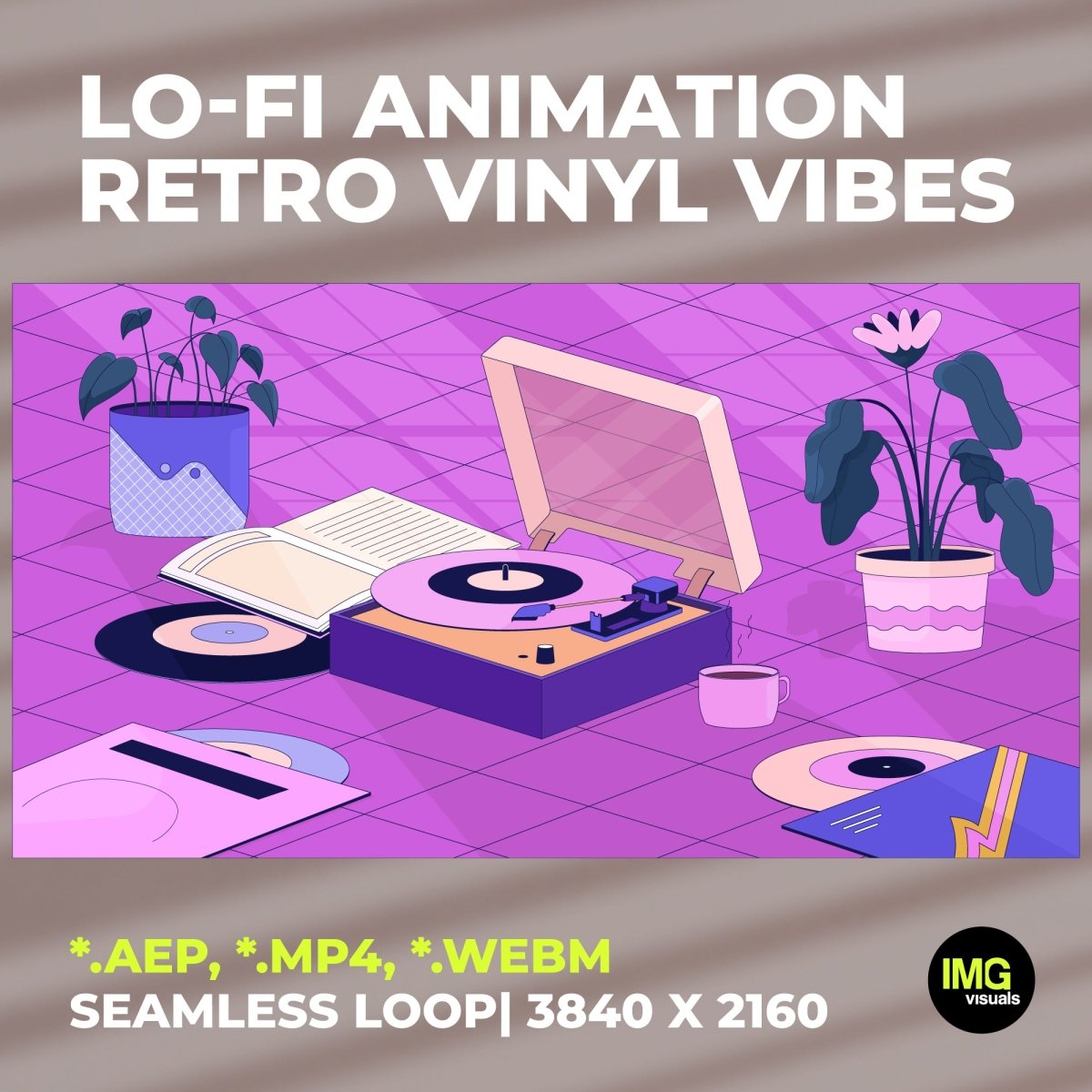 Designed for TikTok & Instagram reel creators, Twitch streamers, web designers and Lo-Fi music artists, it’s perfect for giving your gaming room, channel, or live stream a unique and nostalgia vibes.
🌀 Seamless Loop Animation
 This video loops smoothly with no cuts or jumps – ideal for extended use in ambience videos, livestreams, or continuous background visuals.
✨ Perfect For:
 • Lo-fi study music & chill YouTube videos
 • Twitch, Kick, YouTube & OBS stream themes