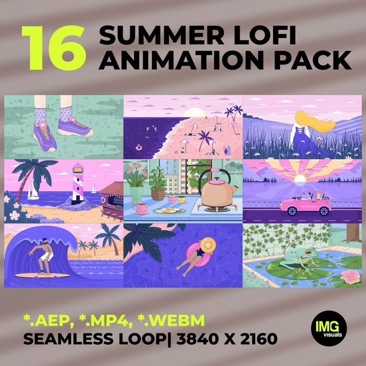 Add a relaxing, cozy aesthetic to your digital content with this animated lofi backgrounds. Designed for TikTok & Instagram reel creators, Twitch streamers, web designers and Lo-Fi music artists, it’s perfect for giving your gaming room, channel, or live stream a unique and nostalgia vibes.
🌀 Seamless Loop Animations
 These videos loops smoothly with no cuts or jumps – ideal for extended use in ambience videos, livestreams, or continuous background visuals.