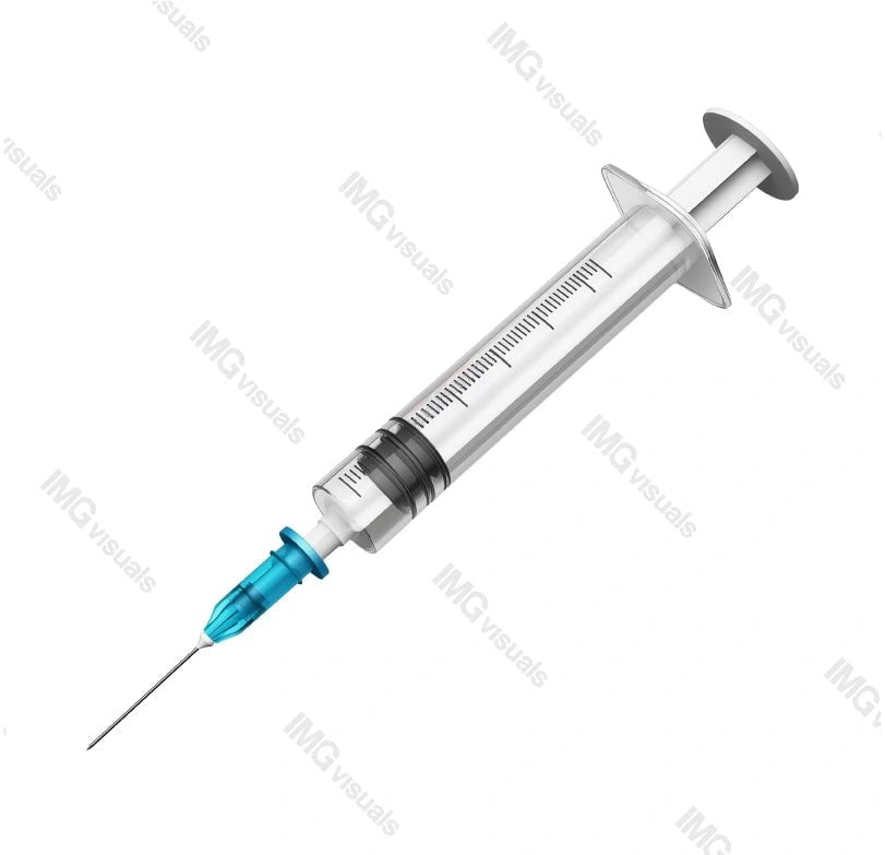 Medical syringe image isolated transparent, ai generated. Immunization shot. Hypodermic needle. Vaccine vaccination injection cut out photo png. Pharmaceutical inoculation cutout photography