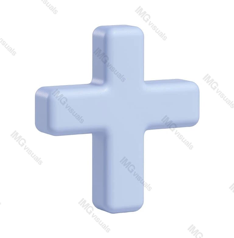 Minimalist matte pastel purple plus symbol transparent image, ai generated. Healthcare industry. First aid emergency sign isolated cutout 3d render. Medical logo cut out clipart design element png