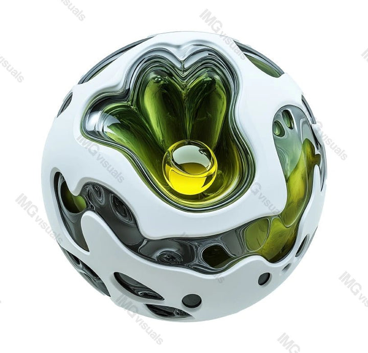 Organic biomechanical eye with liquid core transparent image, ai generated. Advanced robotics isolated cutout 3d render. Cyberpunk aesthetic futuristic sci-fi cut out clipart design element png