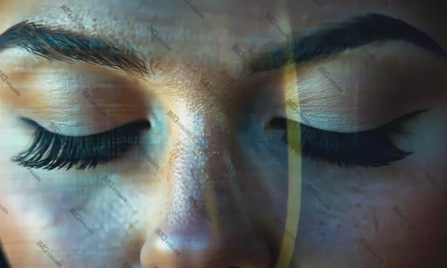 Woman eyes with reflections of binary code in iris video animation, ai generated. Female blue eyes animated footage HD clip seamless motion graphics. Human perception, digital information concept