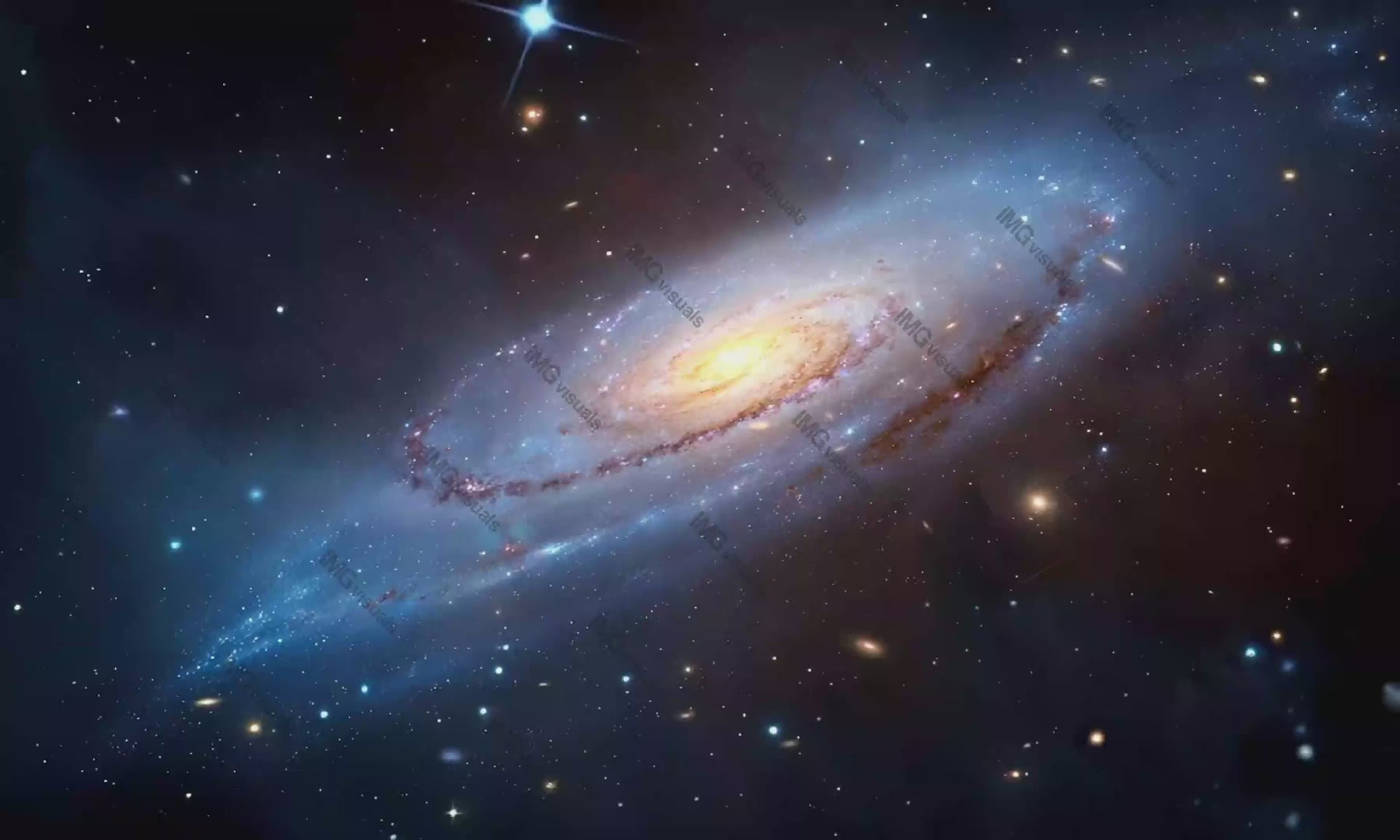 Andromeda galaxy glow surrounded by countless stars video animation, ai generated. Radiant cosmos, galactic formation cosmic animated footage HD clip seamless motion graphics. Outerspace concept