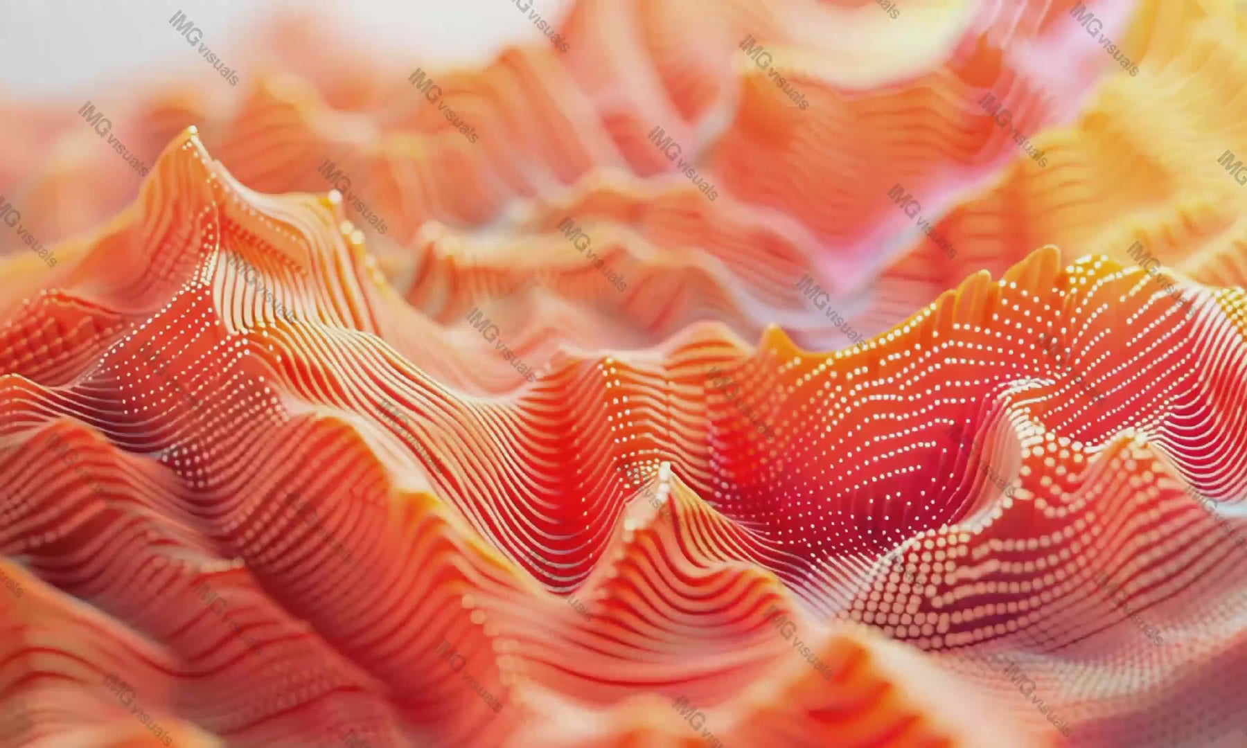 Vibrant abstract landscape with undulating orange waves video animation, ai generated. Sense of rhythm and movement animated footage HD clip seamless motion graphics. Data visualization concept