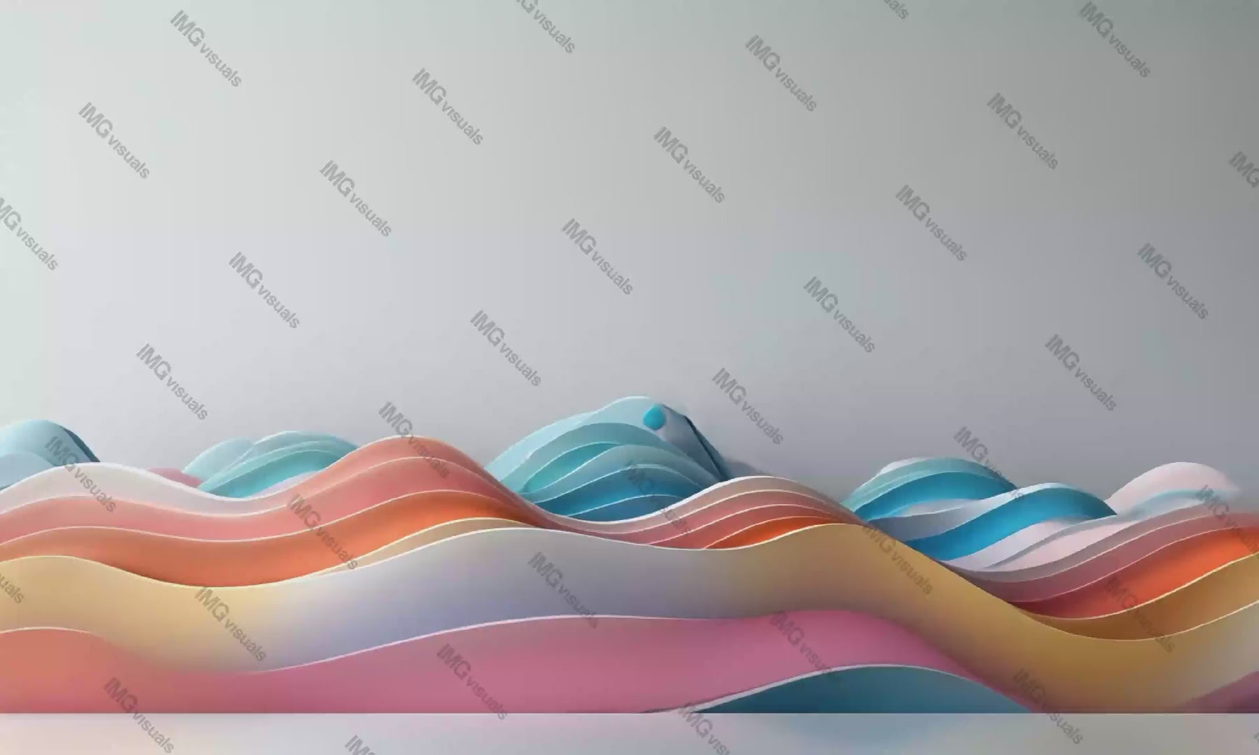 Whimsical pastel landscape with stylized hills and trees video animation, ai generated. Serene imaginative art background animated footage HD clip seamless motion graphics. Data visualization concept