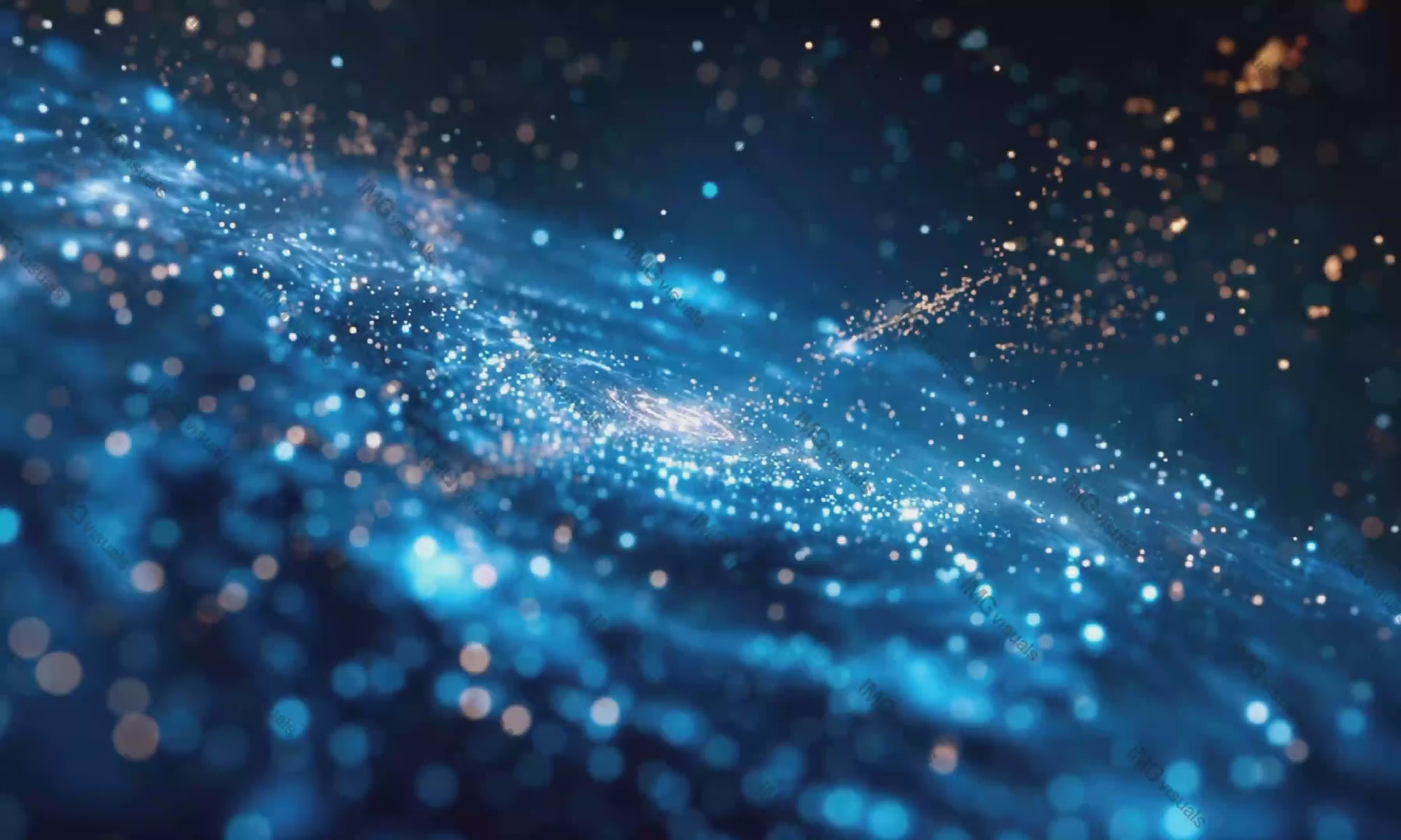 Radiant blue spiral galaxy glowing with countless stars, cosmic dust video animation, ai generated. Galactic wonder, deep space animated footage HD clip seamless motion graphics. Outerspace concept