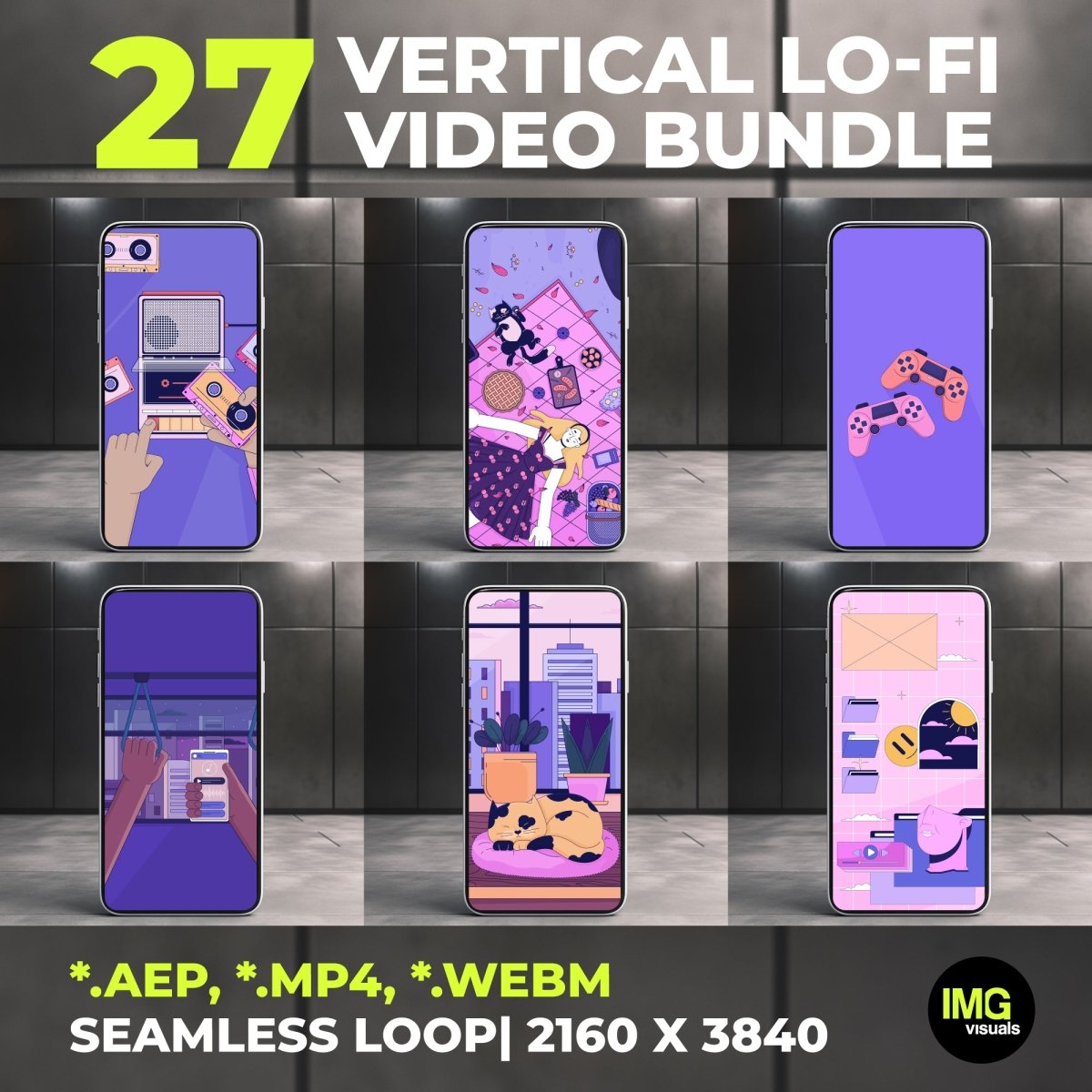 Add a relaxing, cozy aesthetic to your digital content with this animated lofi backgrounds. Designed for TikTok & Instagram reel creators, UI/UX designers, and Lo-Fi indie artists, it’s perfect for giving your phone lock screen, social media reels, or mobile apps a unique and nostalgia vibes.
🌀 Seamless Loop Animations
 These videos loops smoothly with no cuts or jumps, no audio –  ideal for layering custom music or focus sounds.
✨ Perfect For:
 • Instagram reels & TikTok videos
 • Mobile lock screens