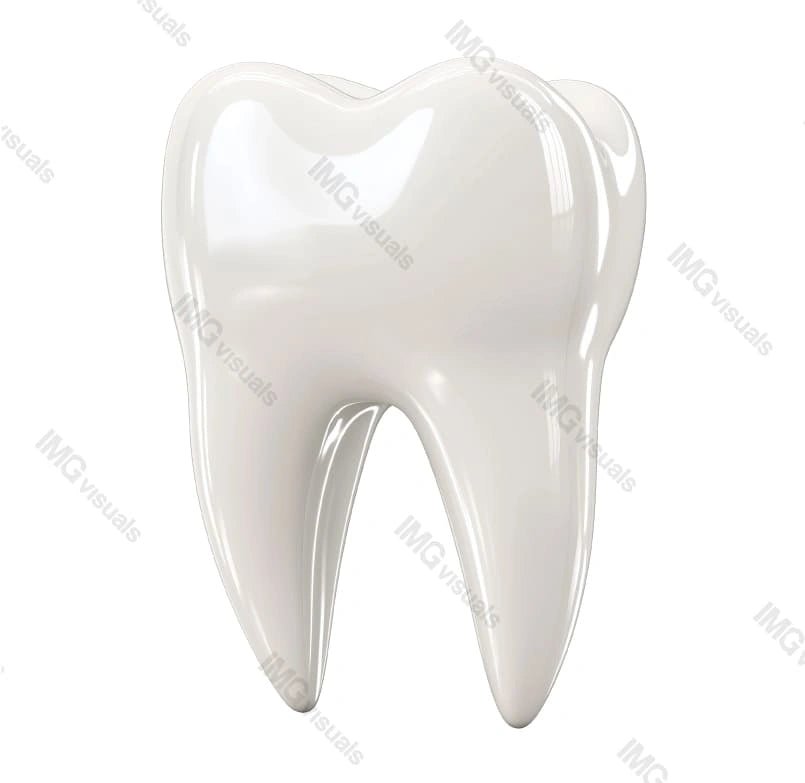Smooth glossy white tooth healthy enamel transparent image, ai generated. Molar restoration. Dental health, oral hygiene isolated cutout 3d render. Dentistry model cut out clipart design element png