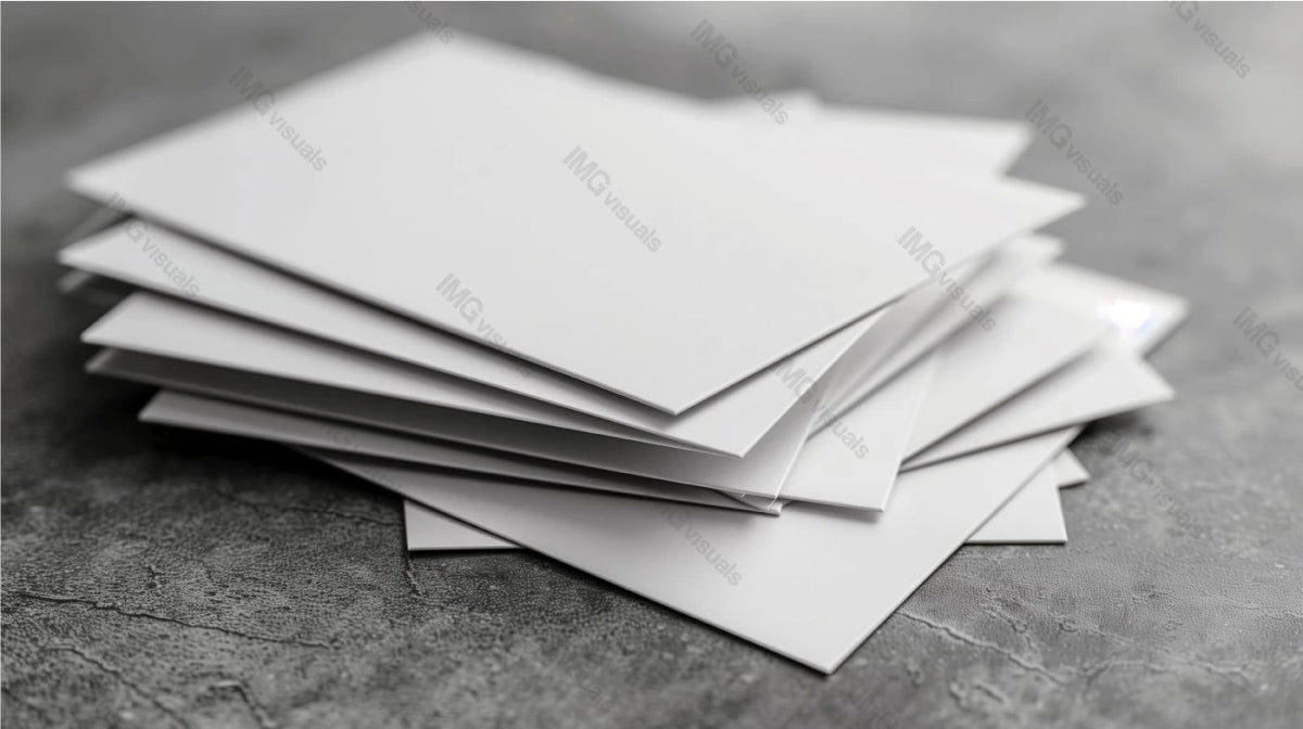 Stack of blank business cards mockup on textured gray surface, ai generated. Versatility of businesscards template advertising image. Suitable for professional, personal use mock up photorealistic