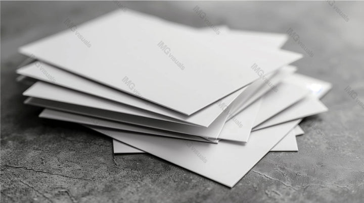 Stack of blank business cards mockup on textured gray surface, ai generated. Versatility of businesscards template advertising image. Suitable for professional, personal use mock up photorealistic