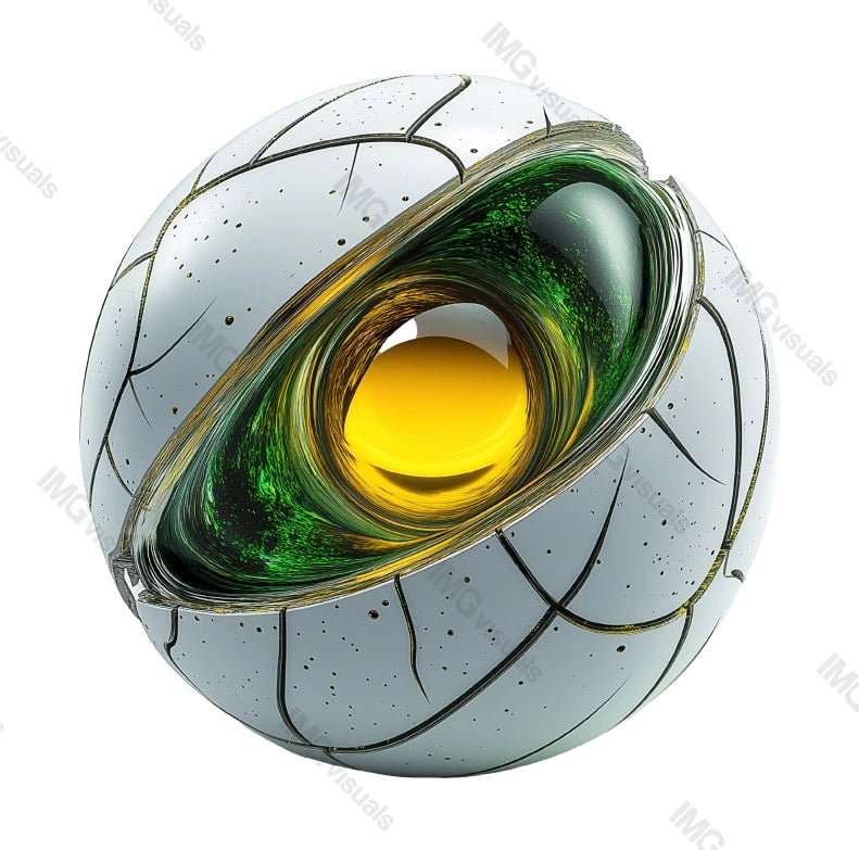 Surreal abstract futuristic mechanical eye transparent image, ai generated. Robotic component isolated cutout 3d render. Cyberpunk scifi. Cybernetic vision cut out clipart design element png