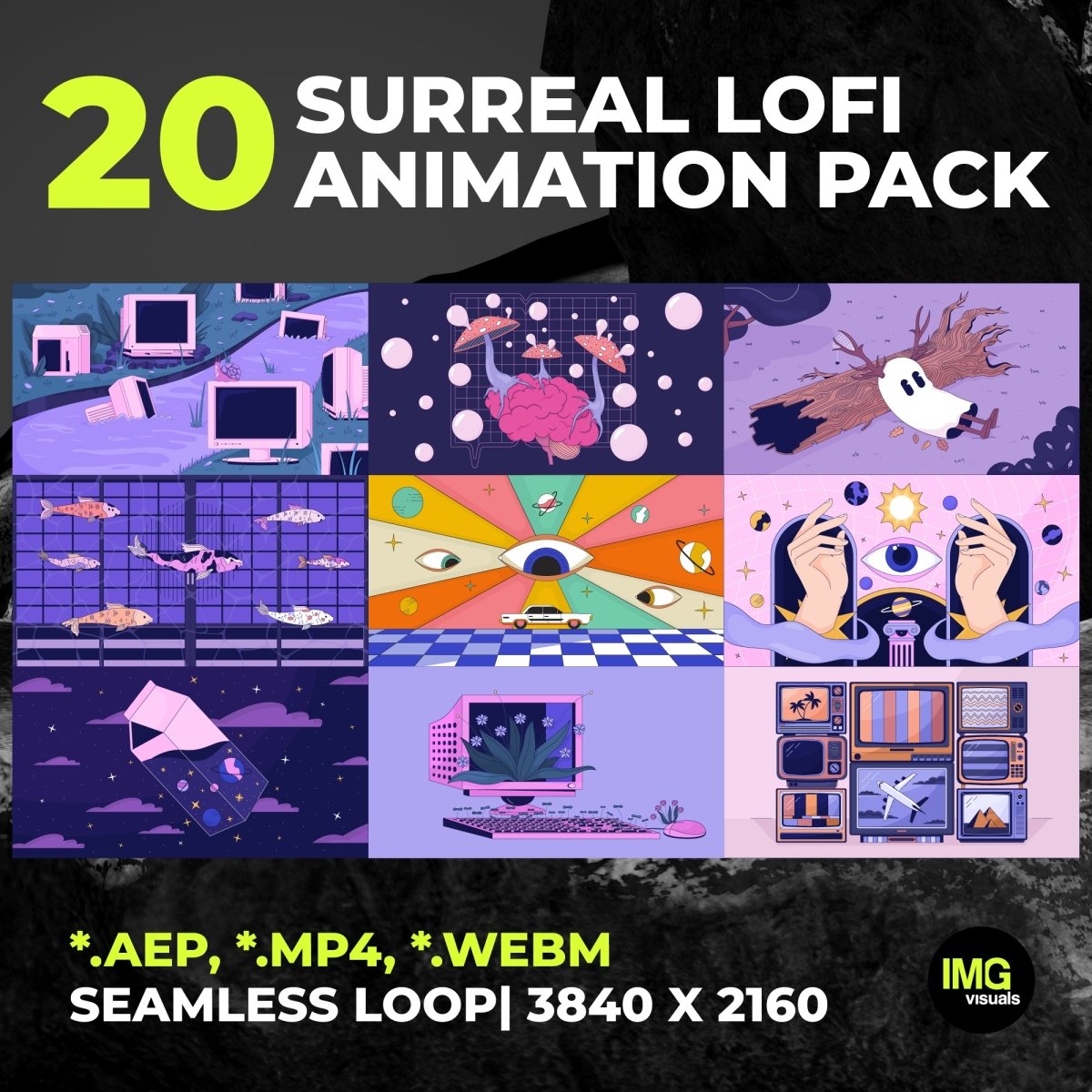 "Add a relaxing, cozy aesthetic to your digital content with this animated lofi backgrounds. Designed for TikTok & Instagram reel creators, Twitch streamers, web designers and Lo-Fi music artists, it’s perfect for giving your gaming room, channel, or live stream a unique and nostalgia vibes.
🌀 Seamless Loop Animations
 These videos loops smoothly with no cuts or jumps – ideal for extended use in ambience videos, livestreams, or continuous background visuals