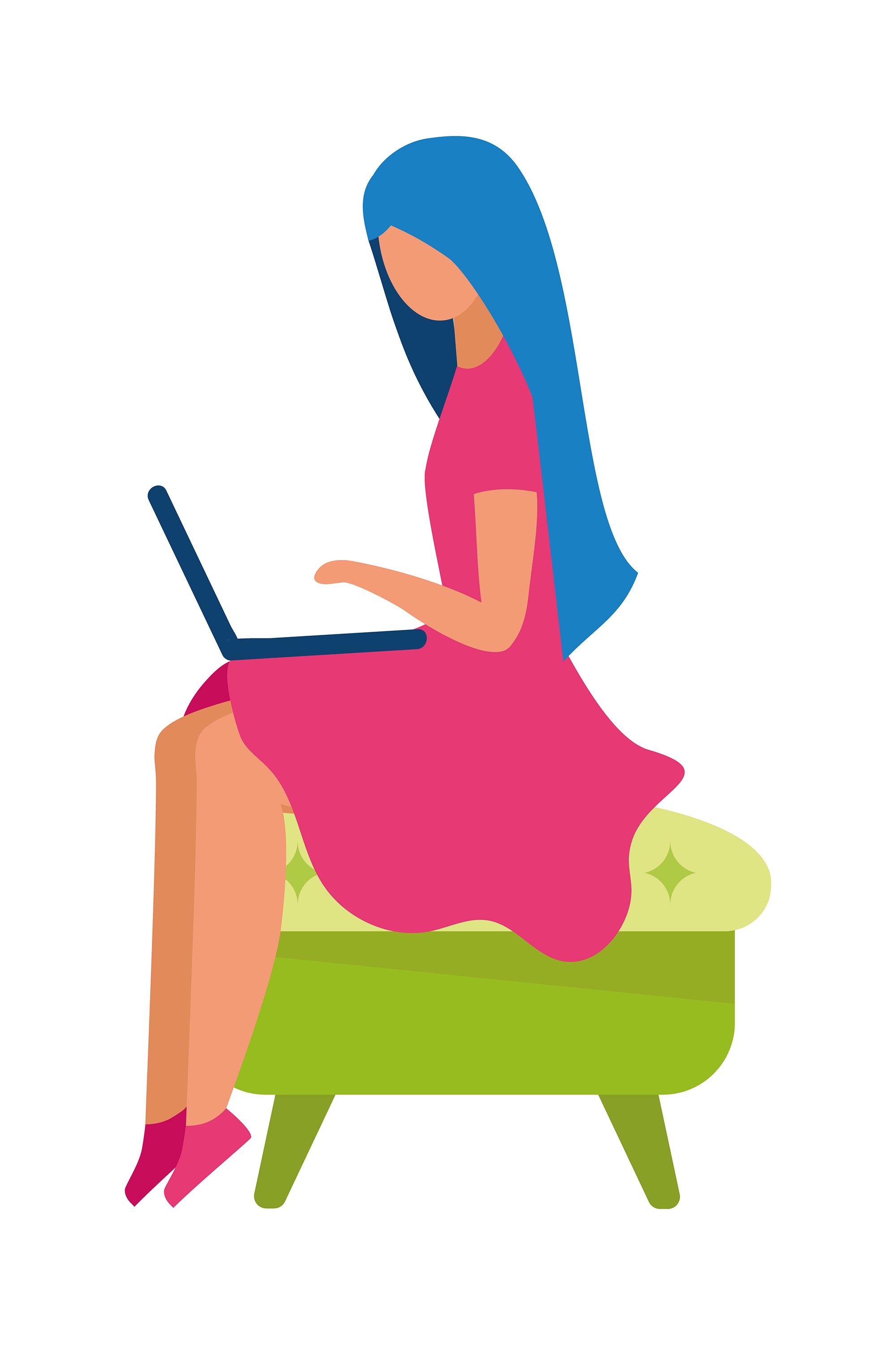 Online and store shopping flat illustrations