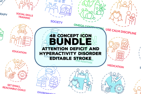 ADHD Concept Icons Bundle