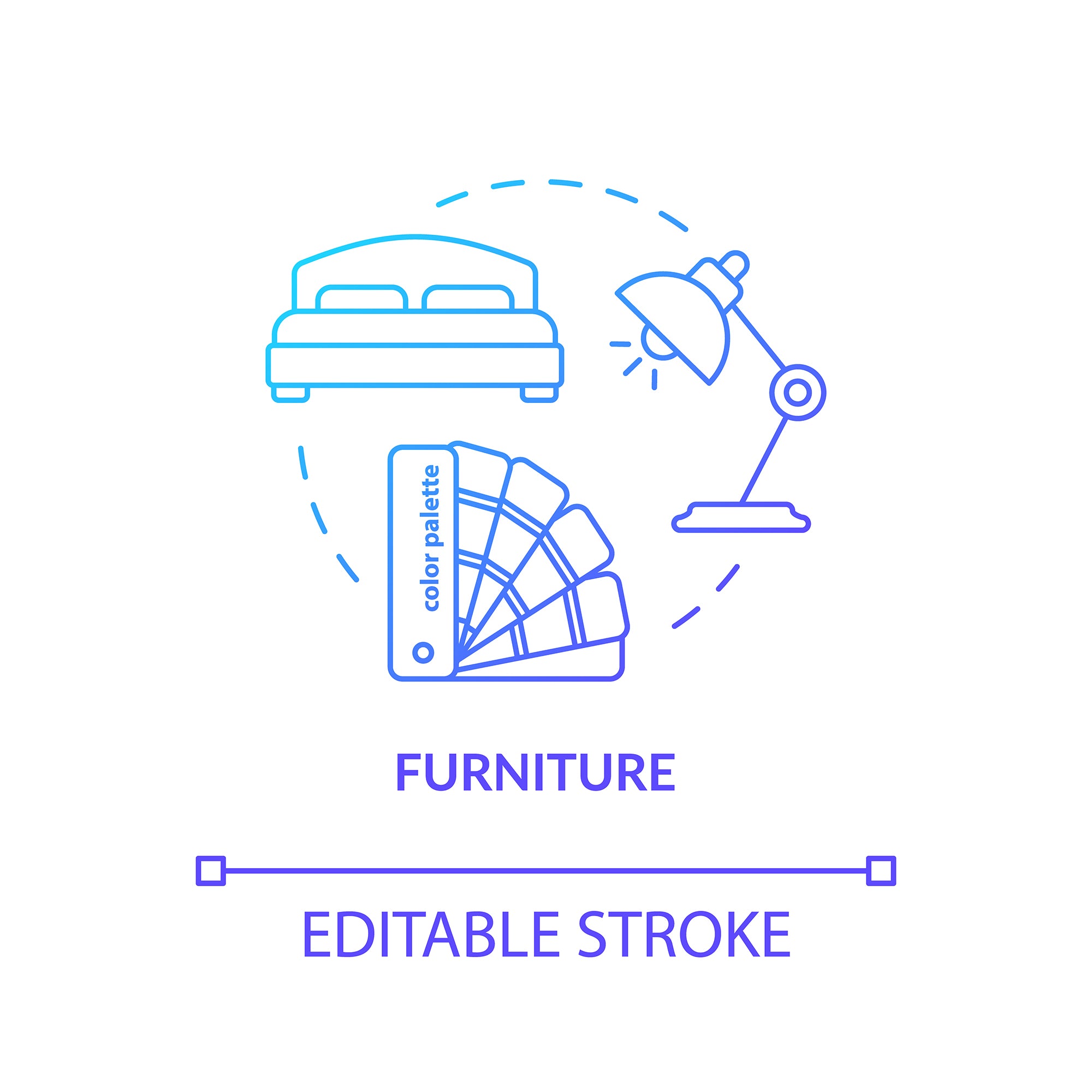 Design studio, workshop concept icons bundle