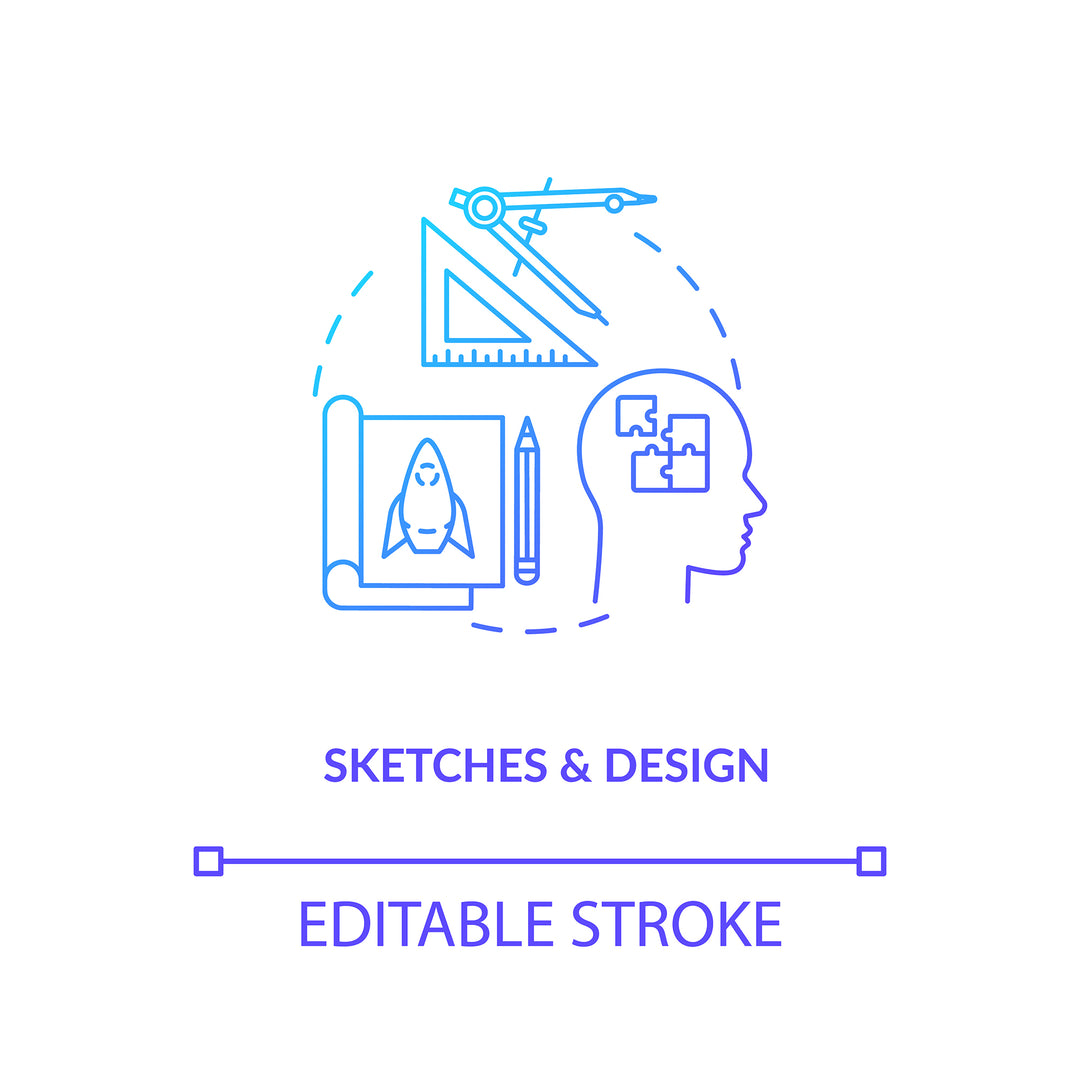 Design studio, workshop concept icons bundle