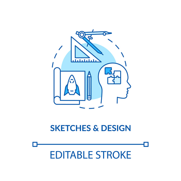 Design studio, workshop concept icons bundle