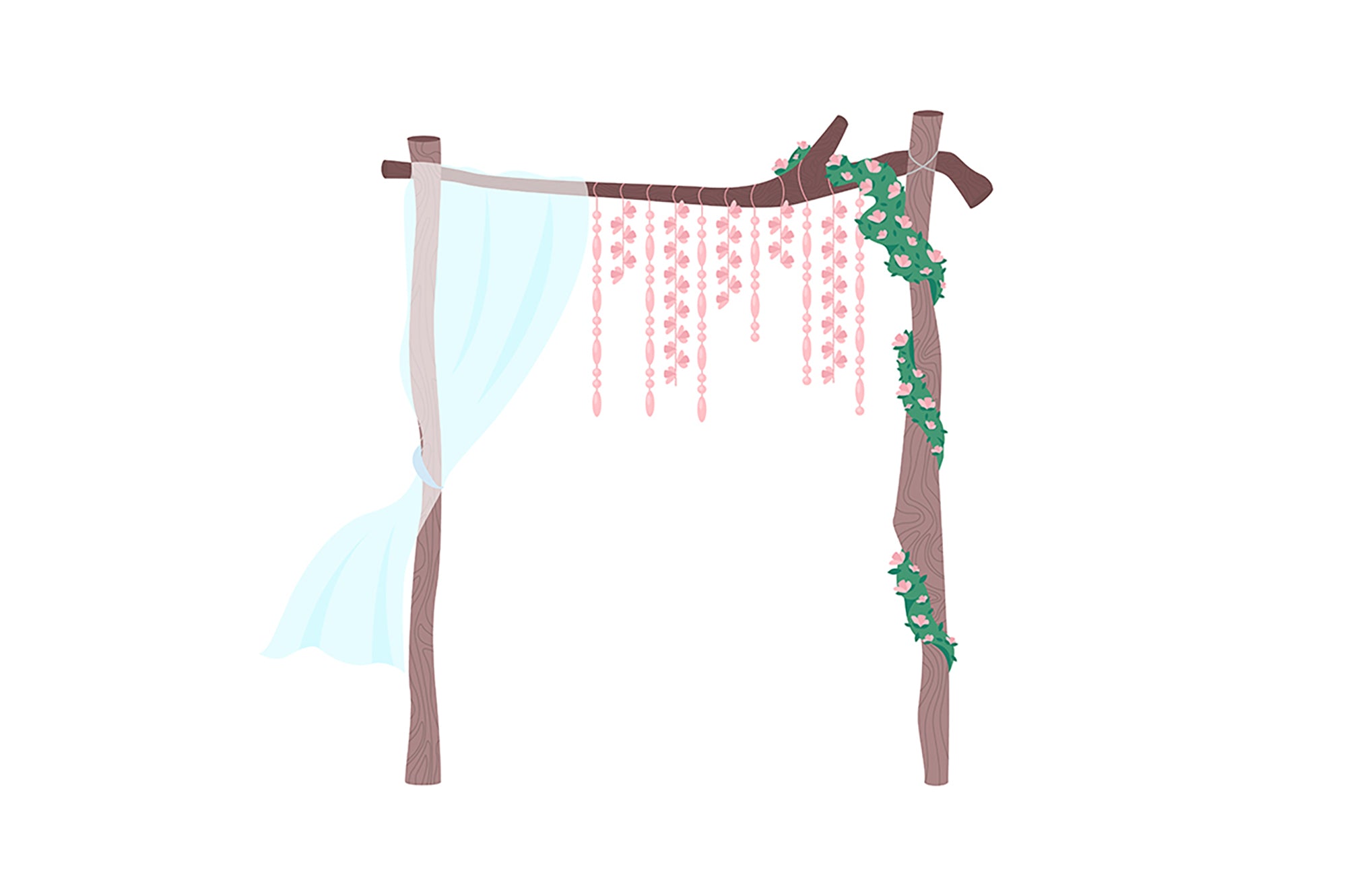 Wedding decorative objects illustration bundle
