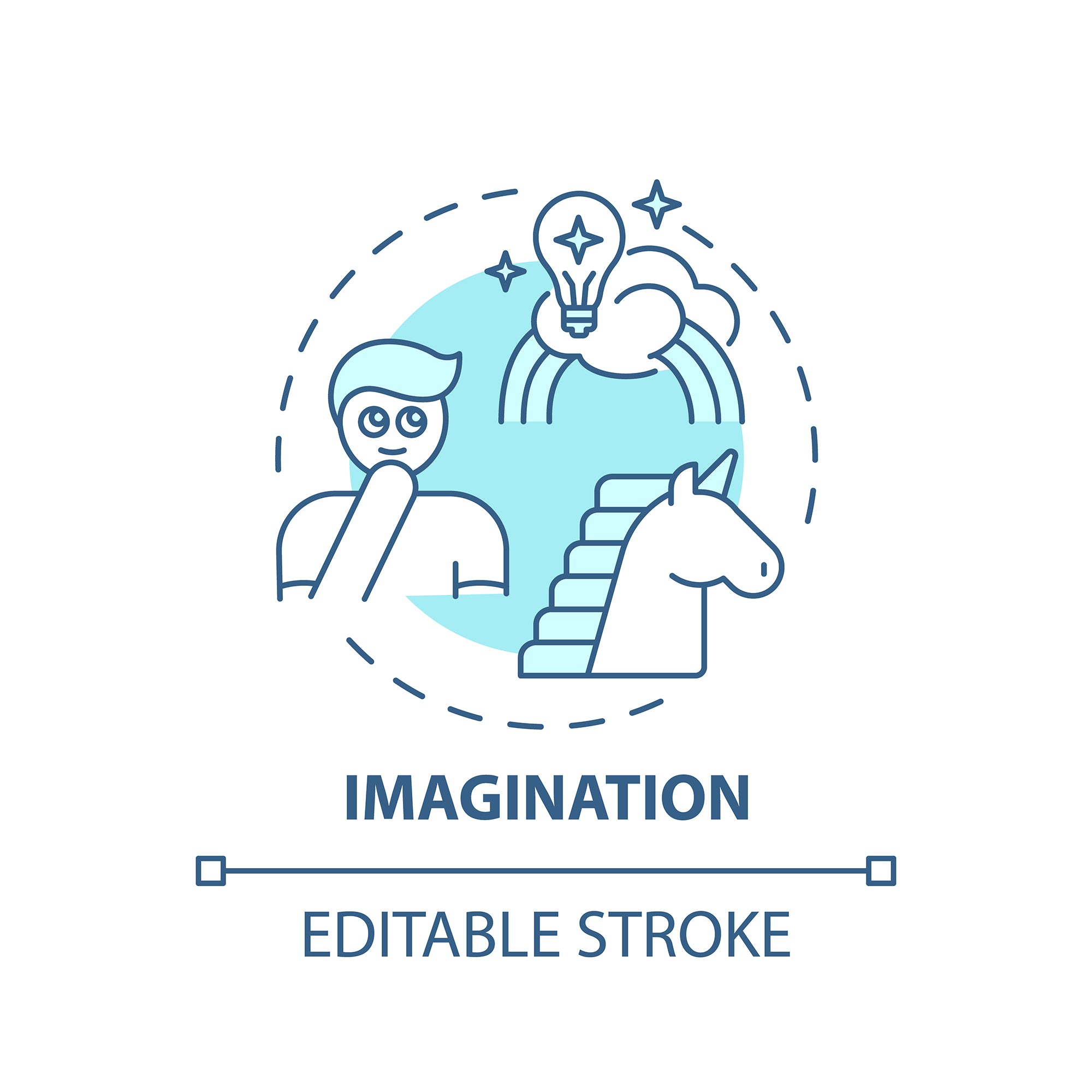 Thinking and creativity concept icons bundle