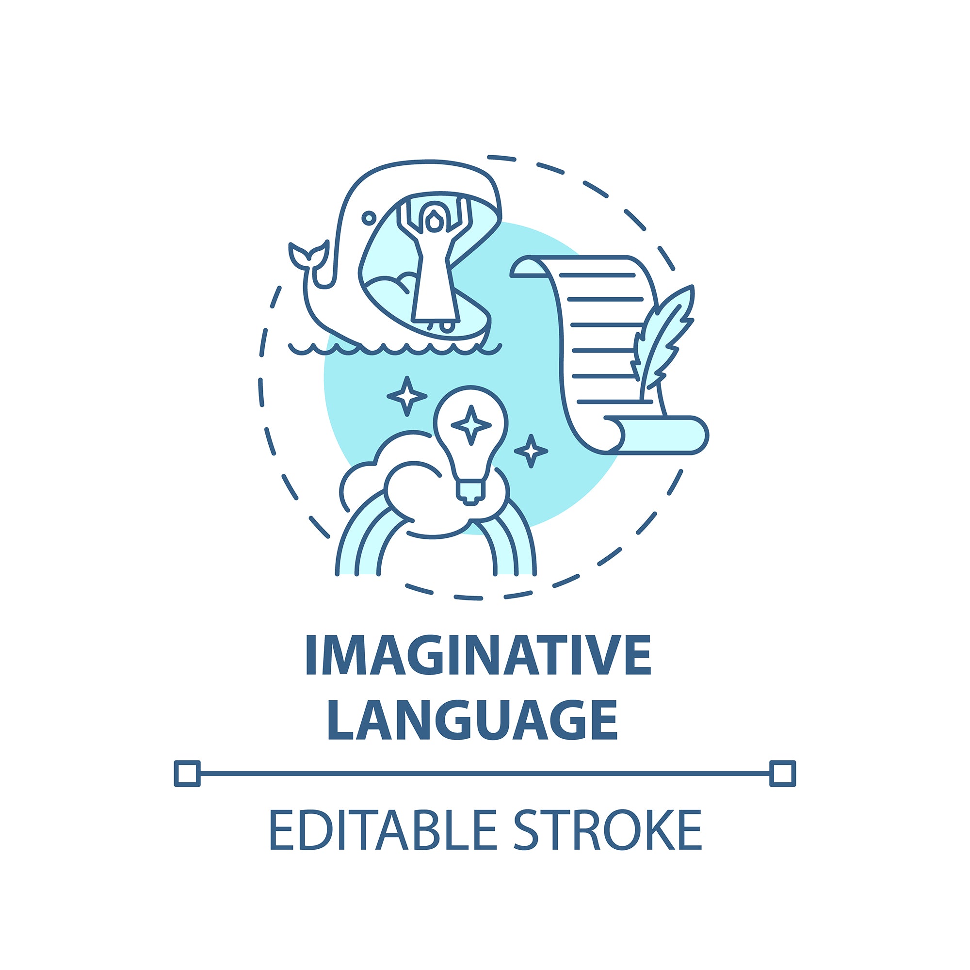 Thinking and creativity concept icons bundle