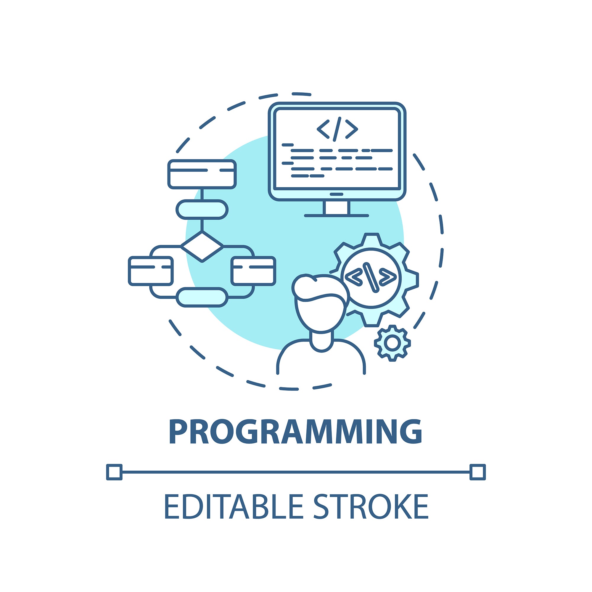 Thinking and creativity concept icons bundle