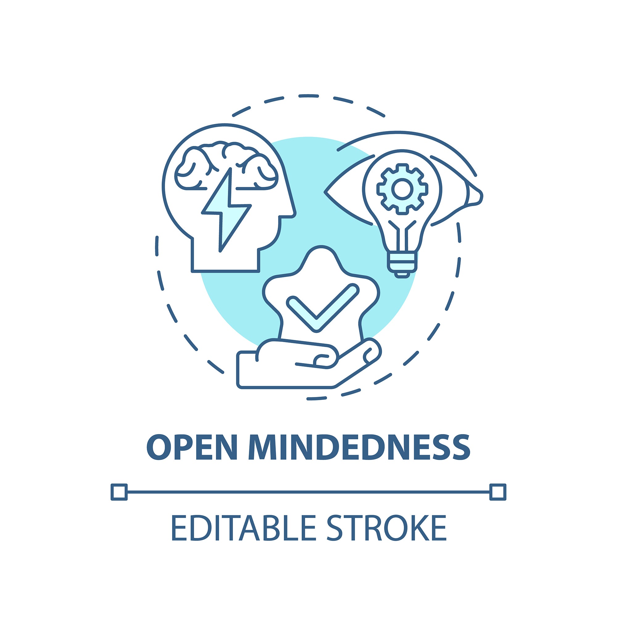 Thinking and creativity concept icons bundle