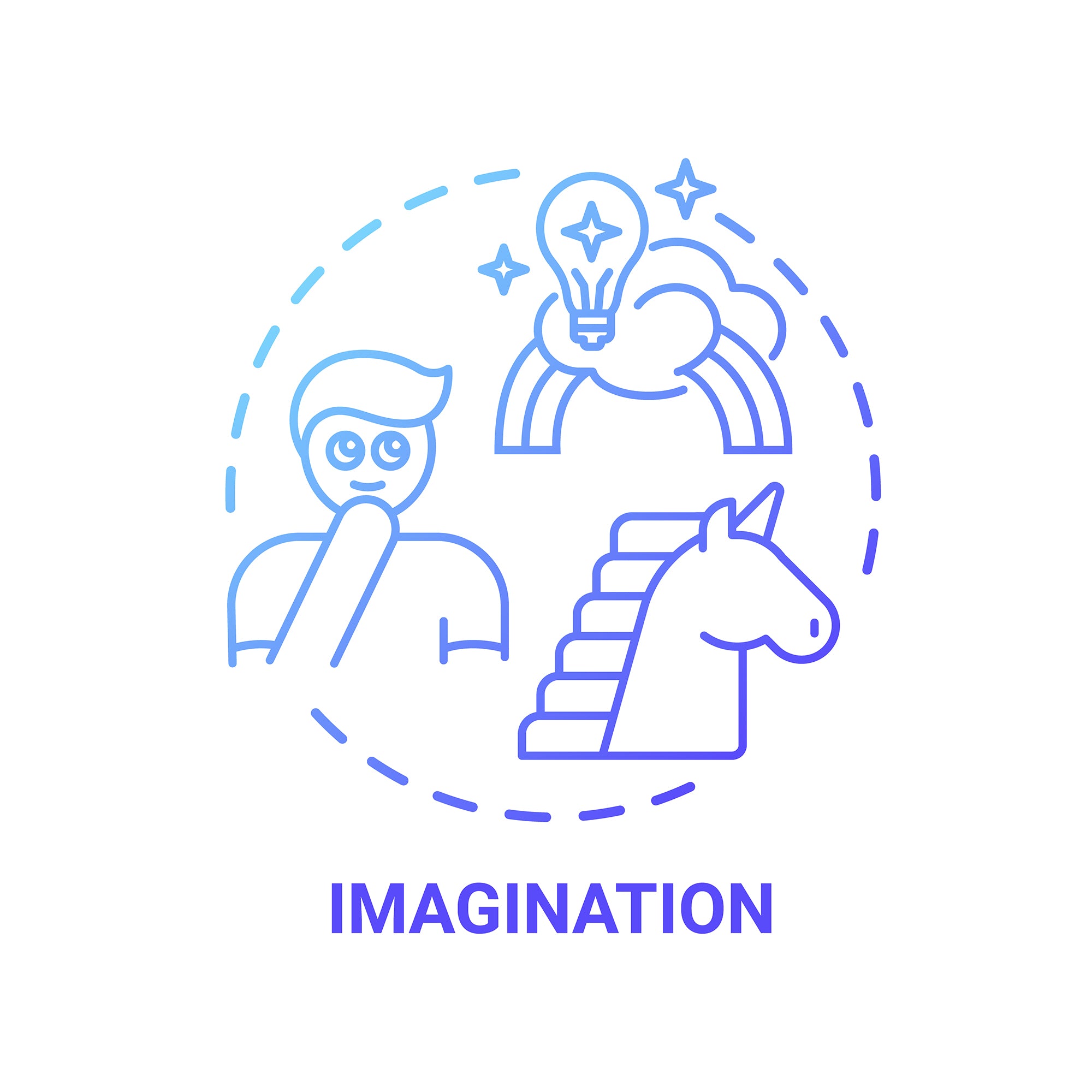 Thinking and creativity concept icons bundle