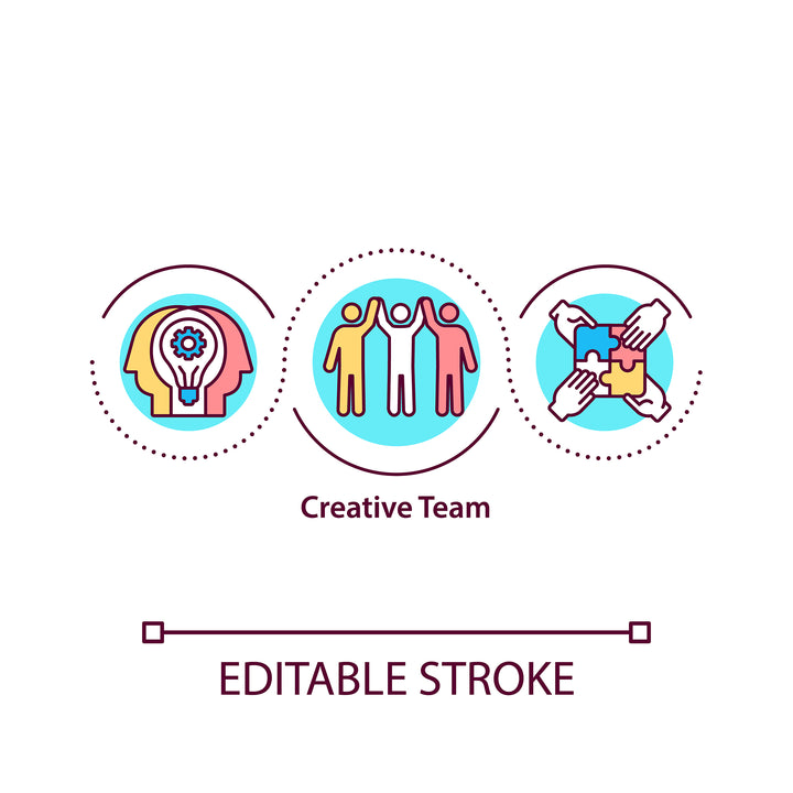 Thinking and creativity concept icons bundle