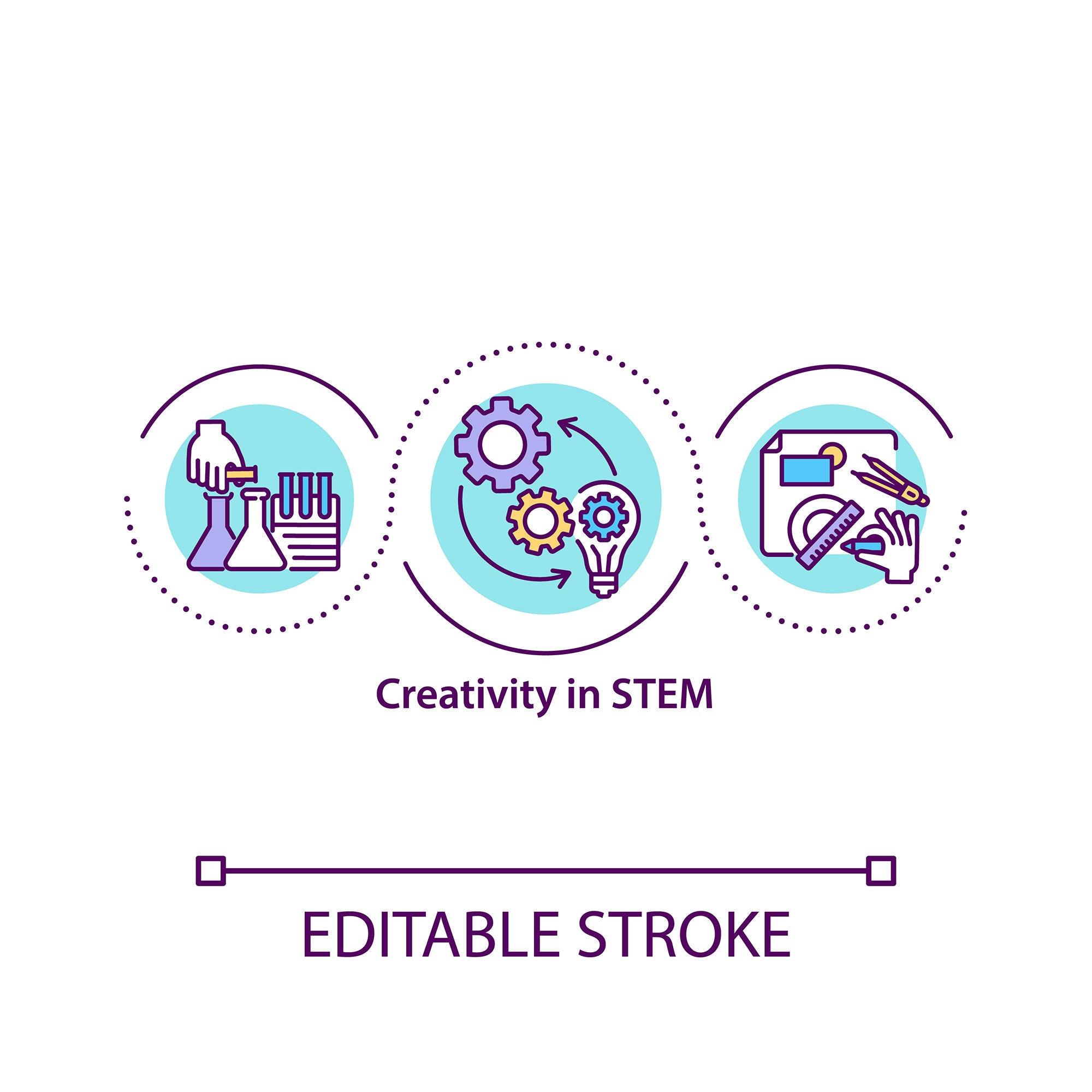 Thinking and creativity concept icons bundle