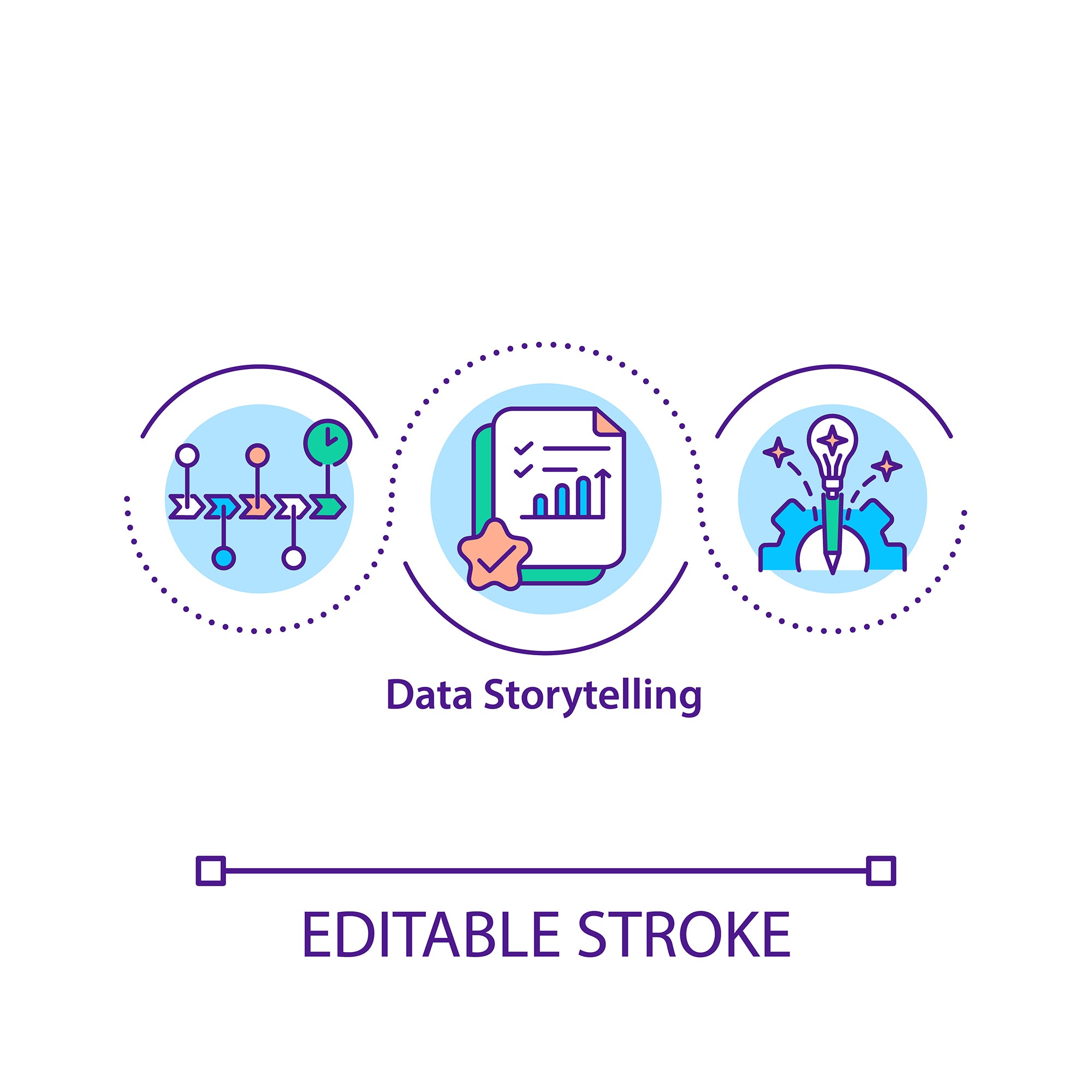 Thinking and creativity concept icons bundle