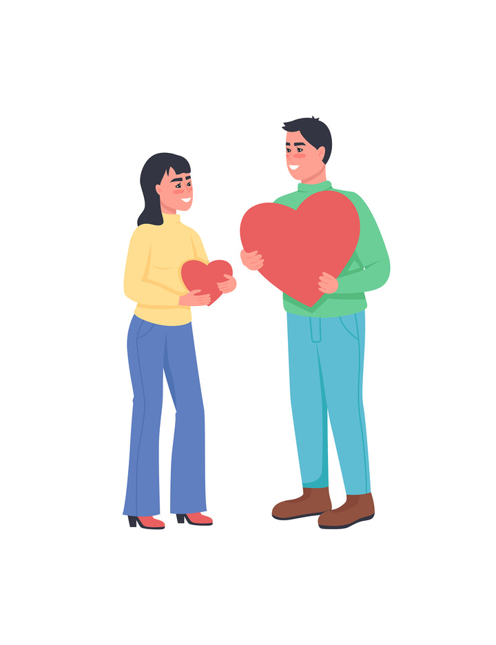 Happy Valentines day color vector illustration bundle