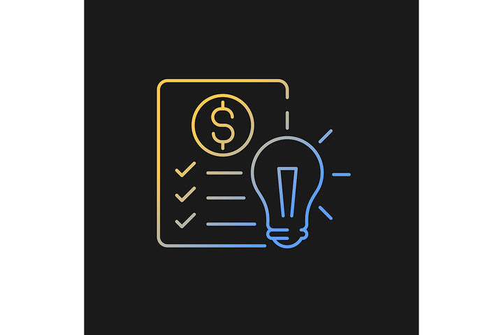 School subjects gradient icons set for dark and light mode