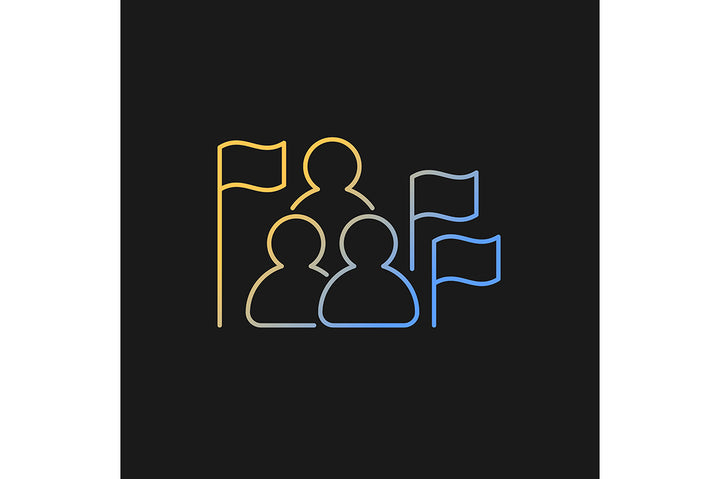 School subjects gradient icons set for dark and light mode