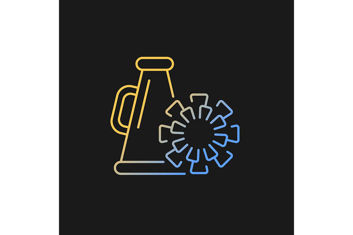 School subjects gradient icons set for dark and light mode