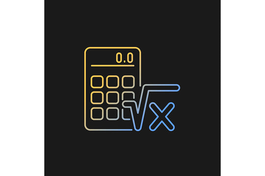 School subjects gradient icons set for dark and light mode