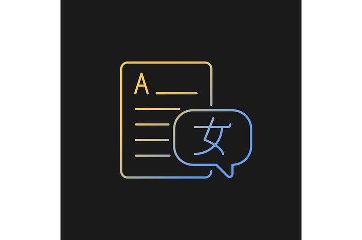 School subjects gradient icons set for dark and light mode