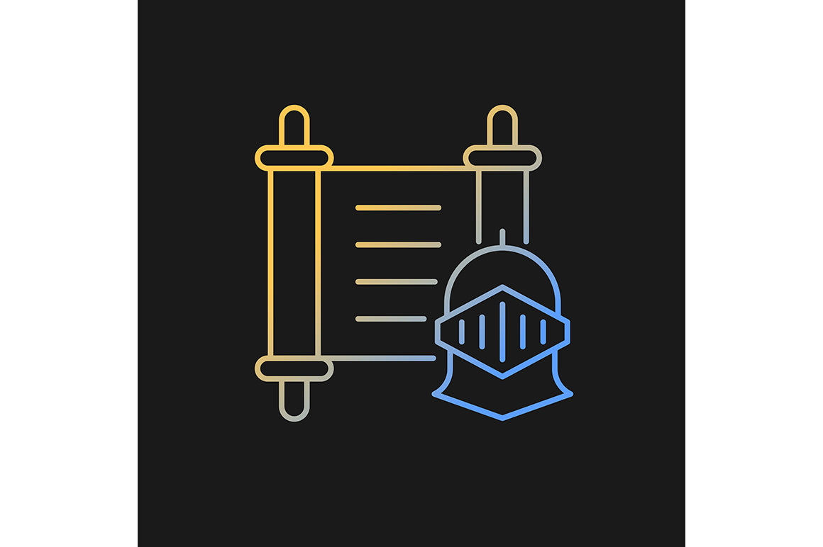 School subjects gradient icons set for dark and light mode