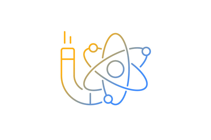 School subjects gradient icons set for dark and light mode