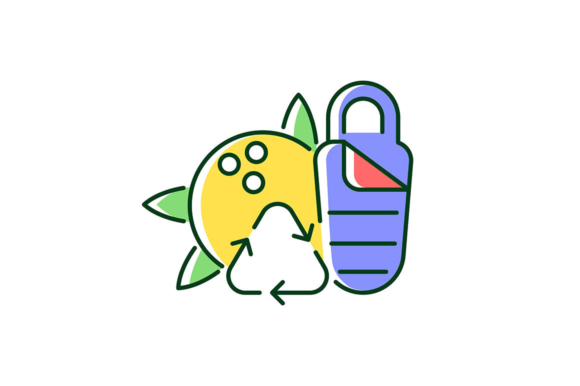 Recycled materials light and dark theme RGB color icons set