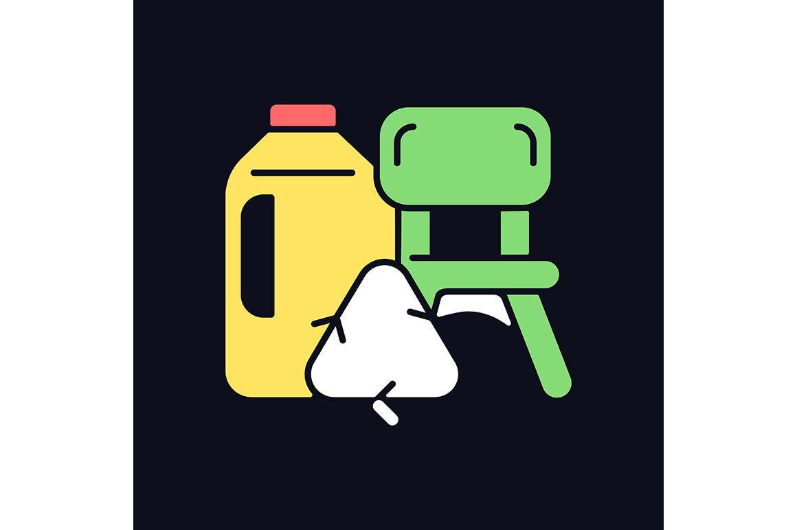 Recycled materials light and dark theme RGB color icons set