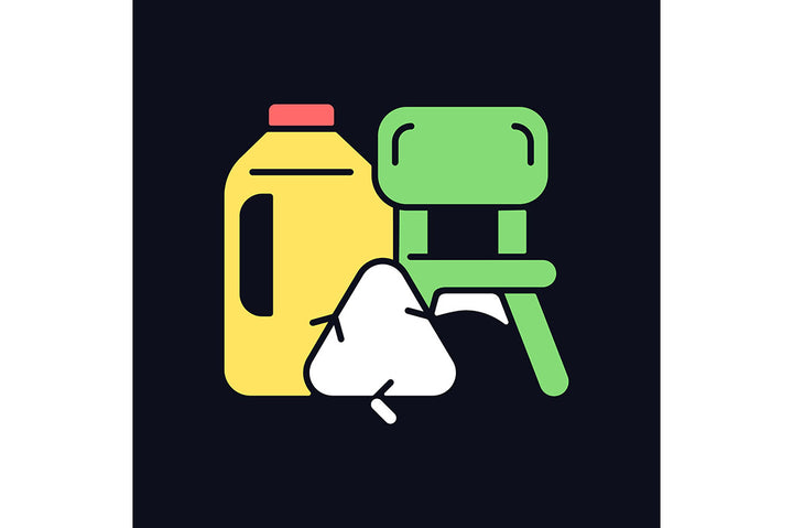 Recycled materials light and dark theme RGB color icons set
