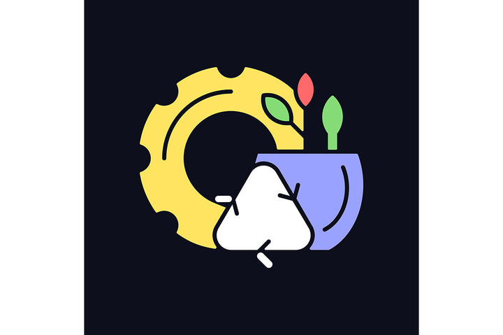 Recycled materials light and dark theme RGB color icons set