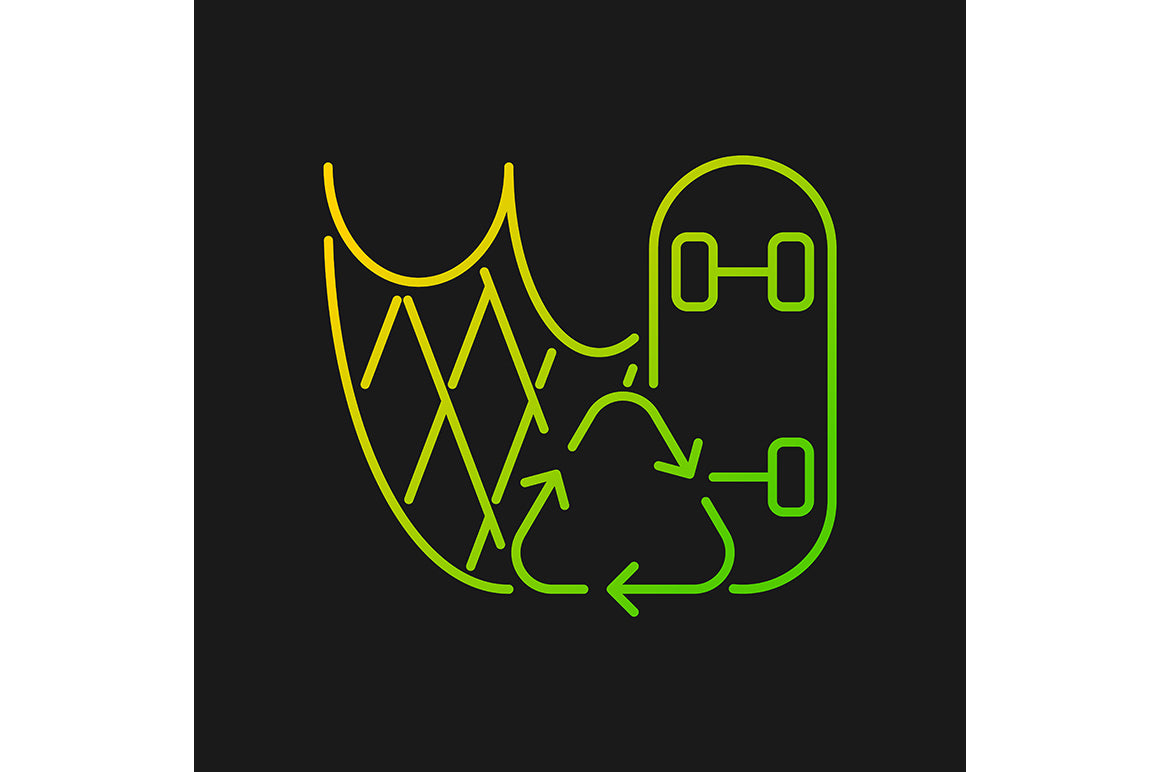 Recycled materials gradient icons set for dark and light mode