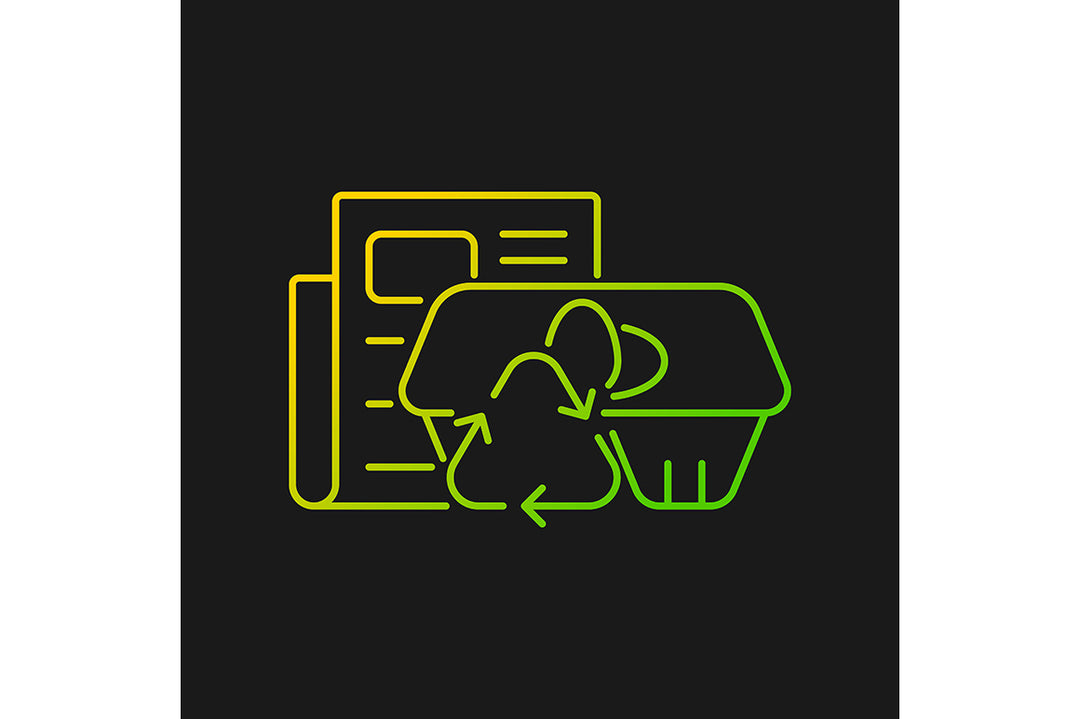 Recycled materials gradient icons set for dark and light mode