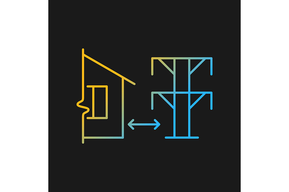 Building safety requirements gradient icons set for dark and light mode