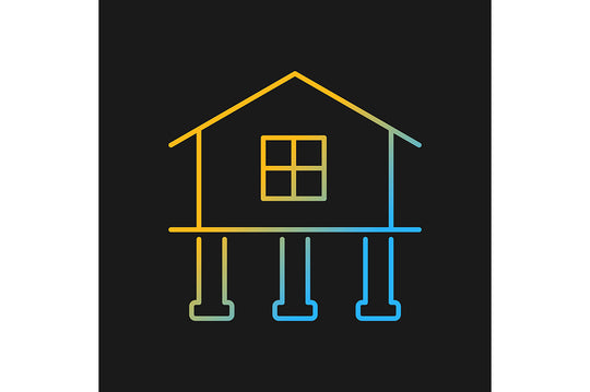 Building safety requirements gradient icons set for dark and light mode